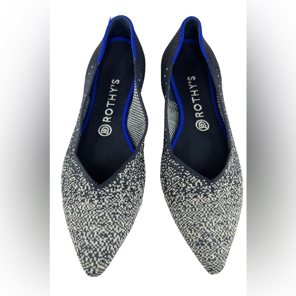 Rothy's Retired Slate Twilight Metallic The Point Flats Pointed Toe W 9.5 - Picture 11 of 11